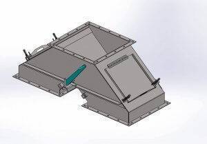 A rendering of a wye-k valve.